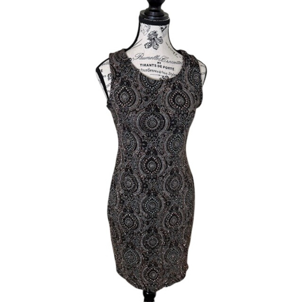 Olivia Matheus womens Dresses Petit Glitter Black Size PS Midi‎ Holiday Party